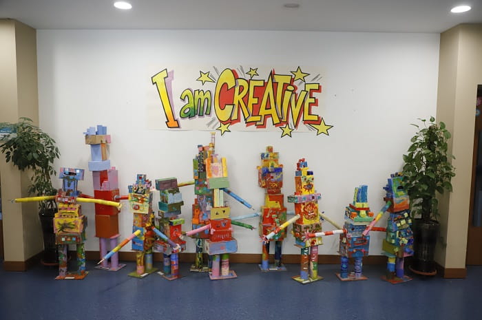 Art exhibition in elementary school