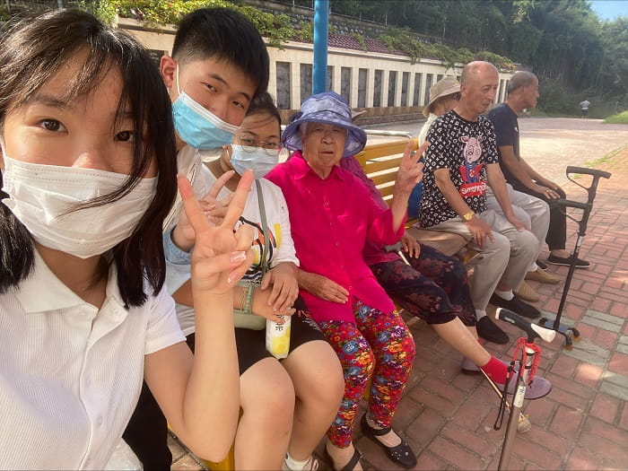 Visiting elders in a nursing home