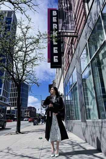 Jenny in front of Berklee College of Music