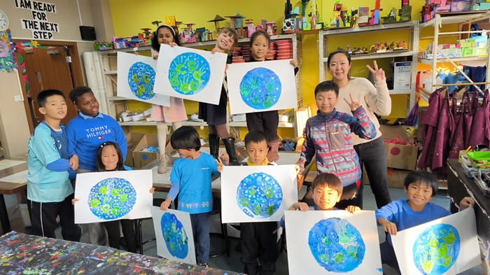 Grade 1 students celebrate World Children's Day in the art classroom