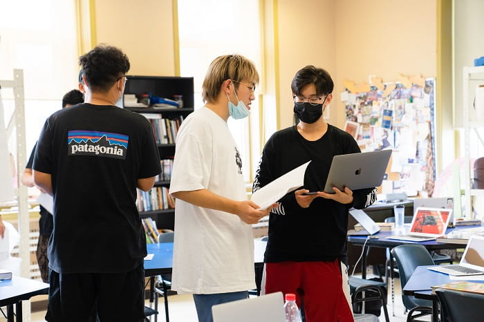 High school students during class