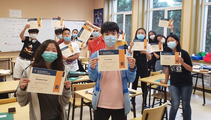 Students with certificates